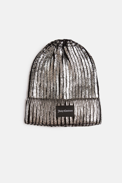 JC TAG SILVER SPRAY KNIT BEANIE