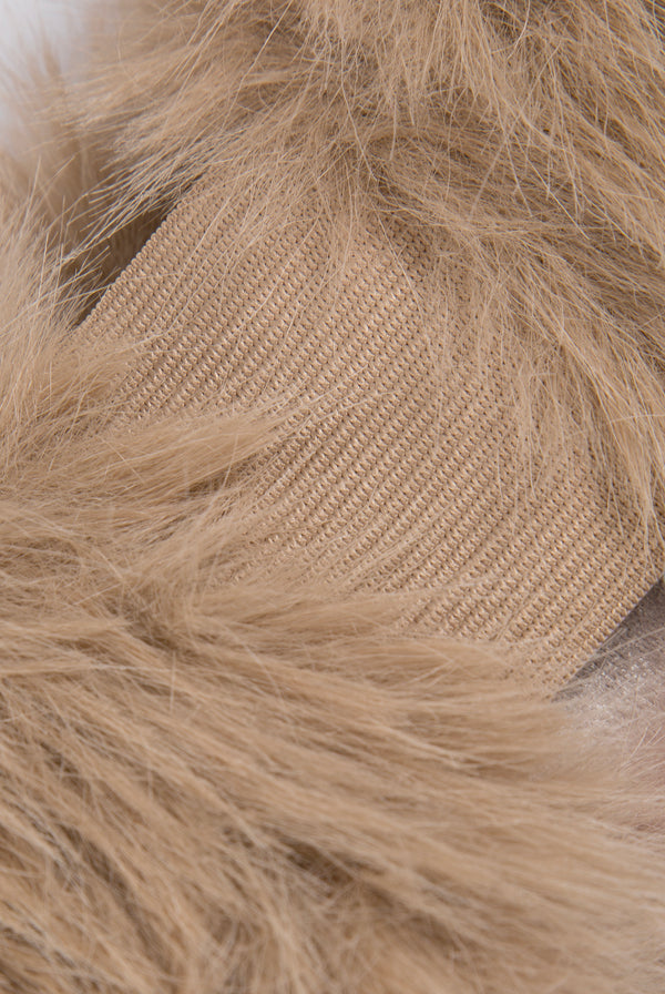 WARM TAUPE FUR HEAD BAND