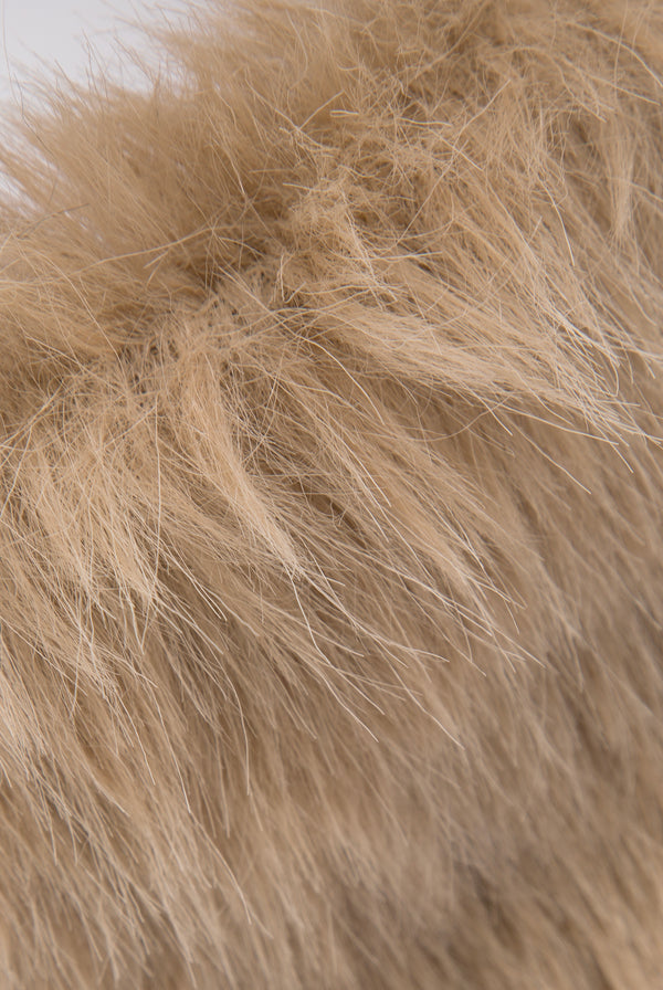 WARM TAUPE FUR HEAD BAND