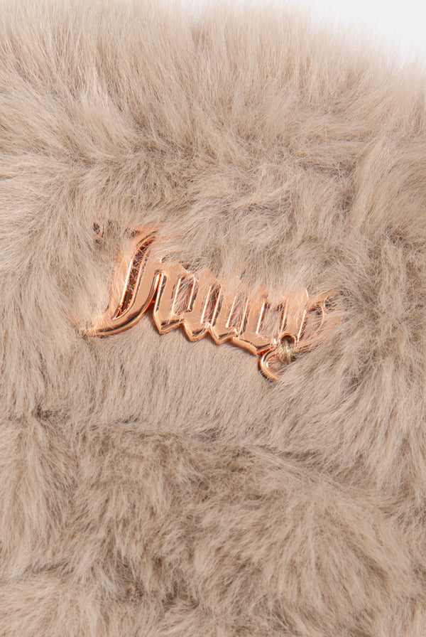 WARM TAUPE FUR MITTENS