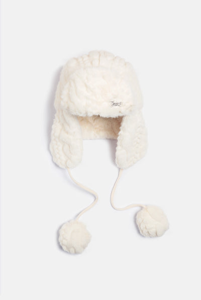 SUGAR SIZZLE FAUX FUR POM POM TRAPPER HAT