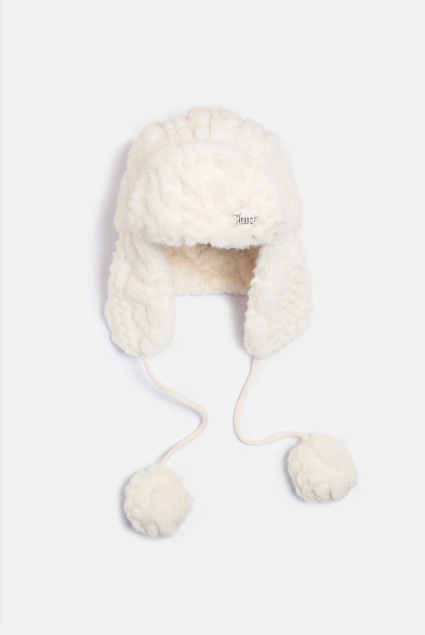 SUGAR SIZZLE FAUX FUR POM POM TRAPPER HAT