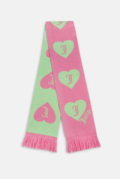 CONTRAST JUICY HEART FOOTBALL SCARF