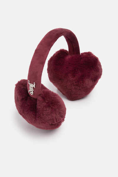 TAWNY PORT HEART FAUX FUR EAR MUFFS