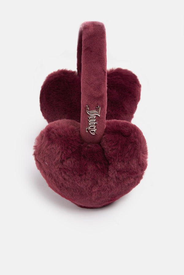 TAWNY PORT HEART FAUX FUR EAR MUFFS