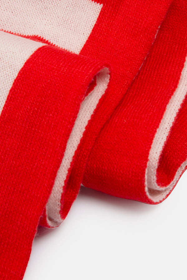 CREAM / CORAL CONTRAST FOOTBALL SCARF