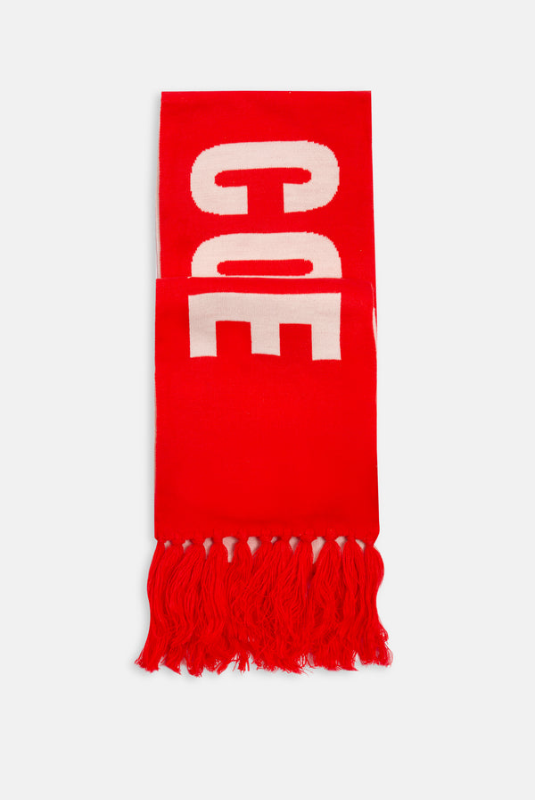 CREAM / CORAL CONTRAST FOOTBALL SCARF