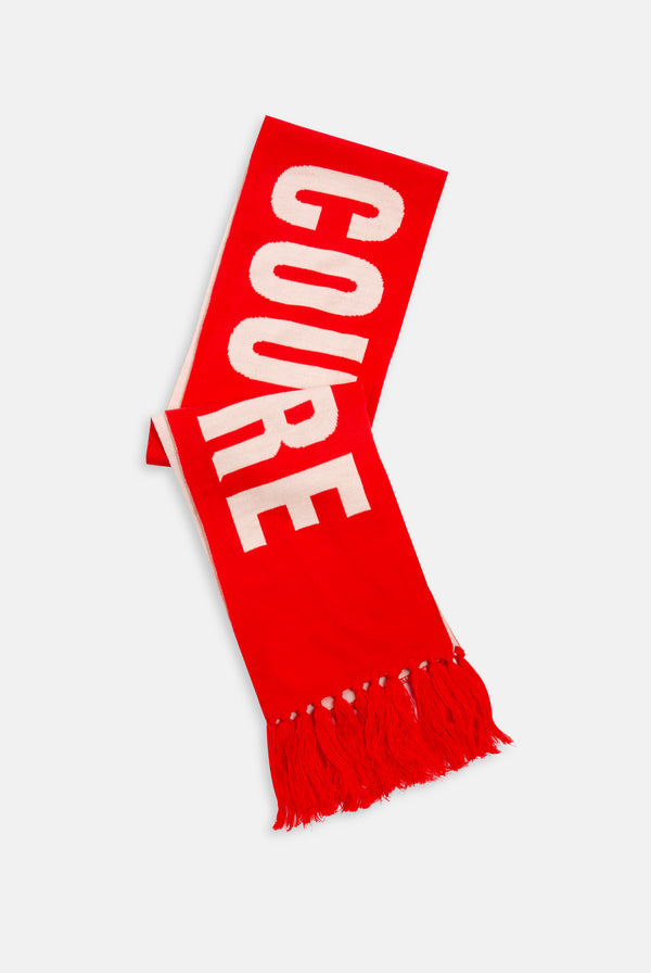 CREAM / CORAL CONTRAST FOOTBALL SCARF