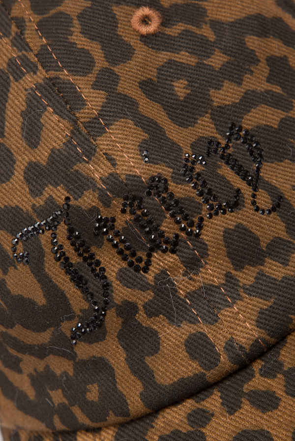 LEOPARD PRINT LOGO CAP