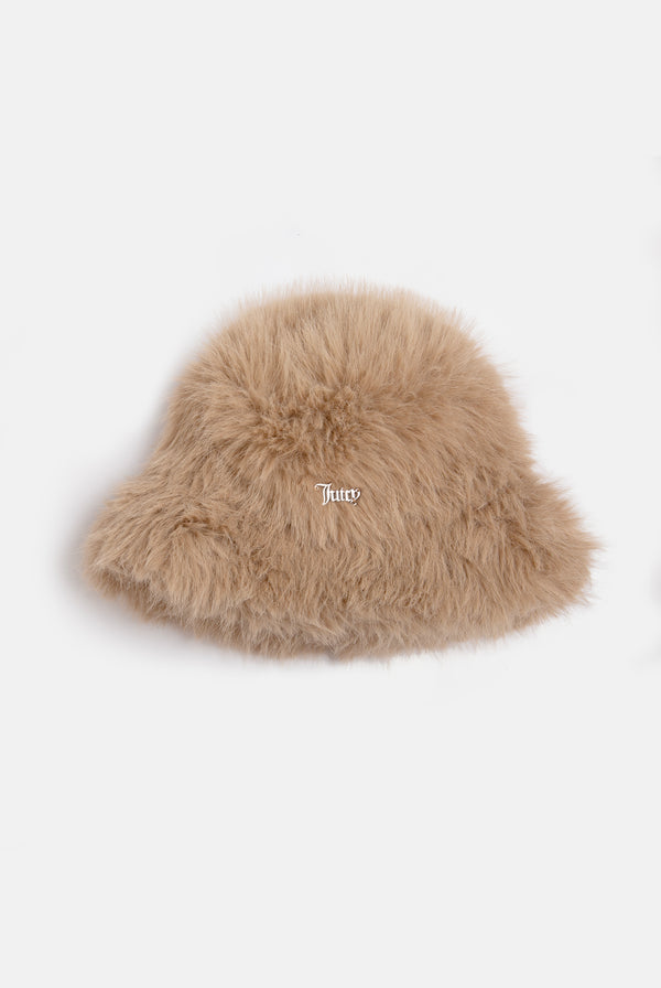 WARM TAUPE FAUX FUR HAT