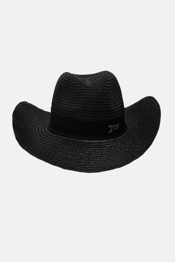 BLACK STRAW COWBOY HAT