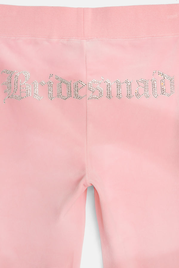 JUICY PINK BRIDESMAID CLASSIC VELOUR  LOW RISE TRACK PANTS