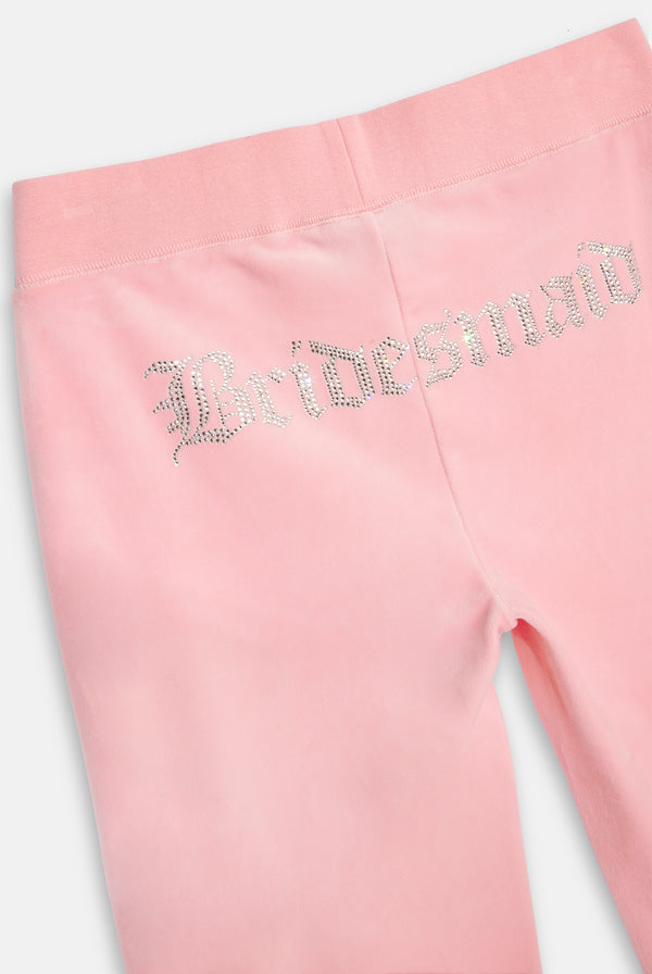JUICY PINK BRIDESMAID CLASSIC VELOUR  LOW RISE TRACK PANTS