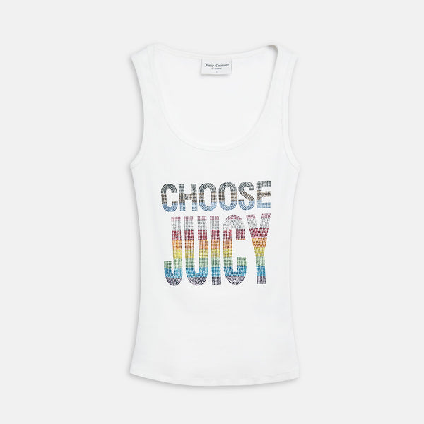 WHITE CHOOSE JUICY VEST TOP