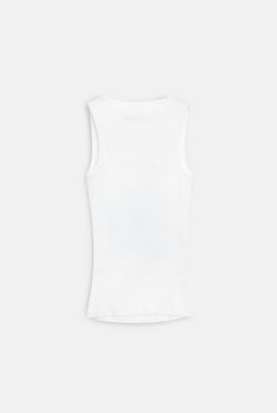 Displays the White 'Juicy' branded Choose juicy vest top 