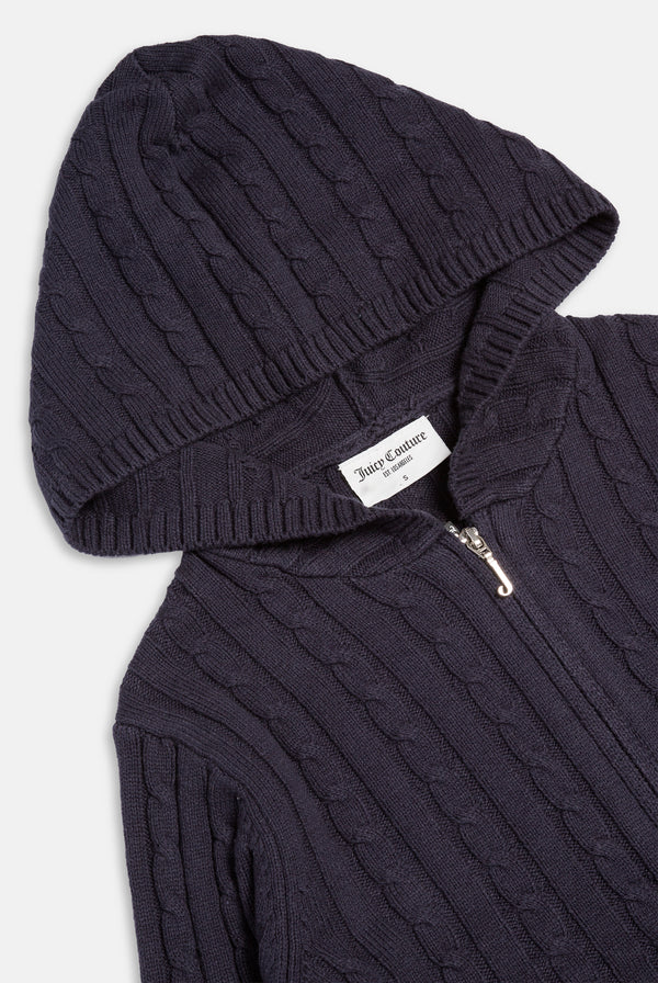 Night Sky Cable Knit Zip Up Hoodie