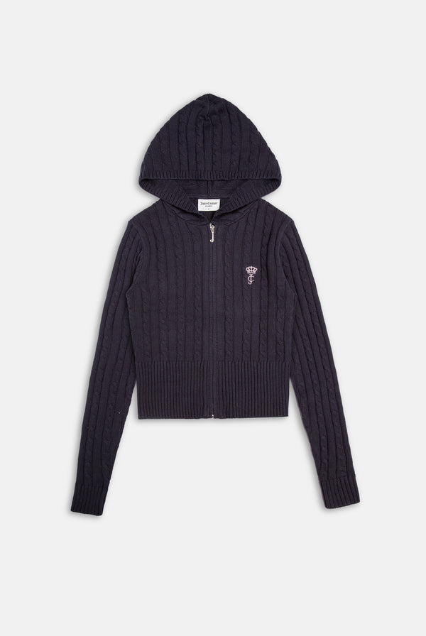 Night Sky Cable Knit Zip Up Hoodie