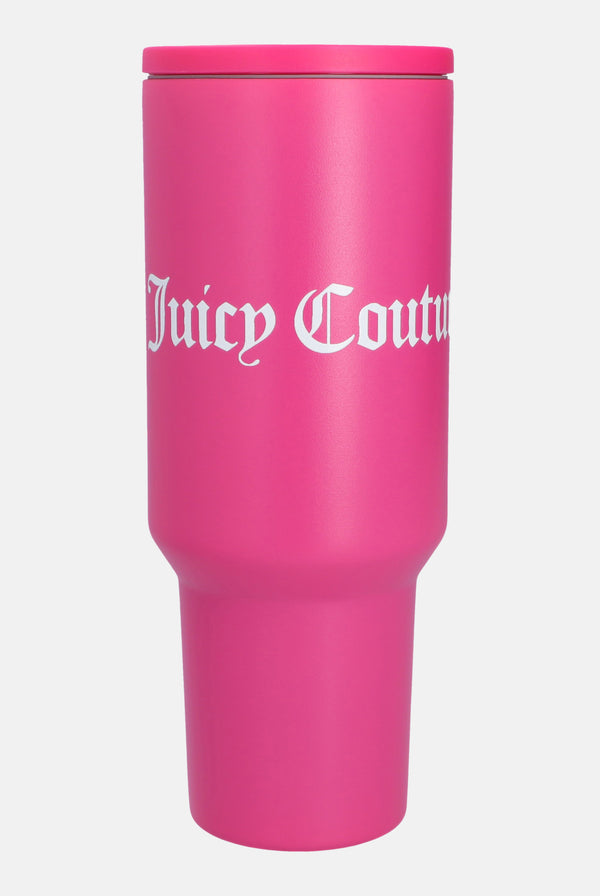 JUICY PINK STEEL TUMBLER WITH STRAW