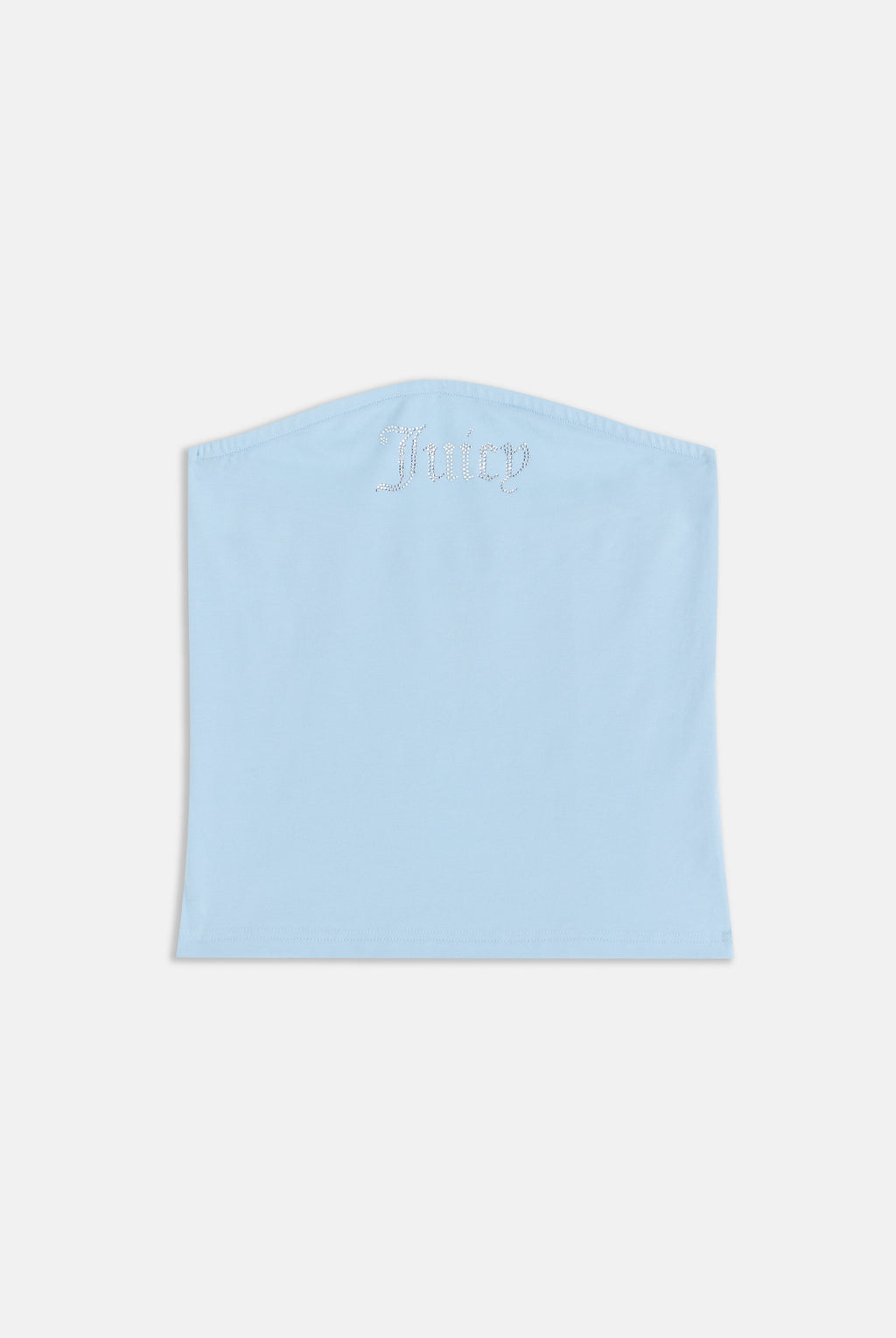 POWDER BLUE DIAMANTÉ JERSEY LONG BANDEAU TOP