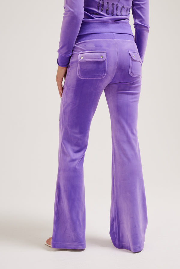 CHIVE BLOSSOM LOW RISE JEWELLED CLASSIC VELOUR TRACK PANT