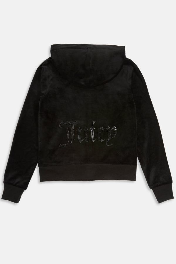 BLACK JEWELLED CLASSIC VELOUR ROBERTSON HOODIE