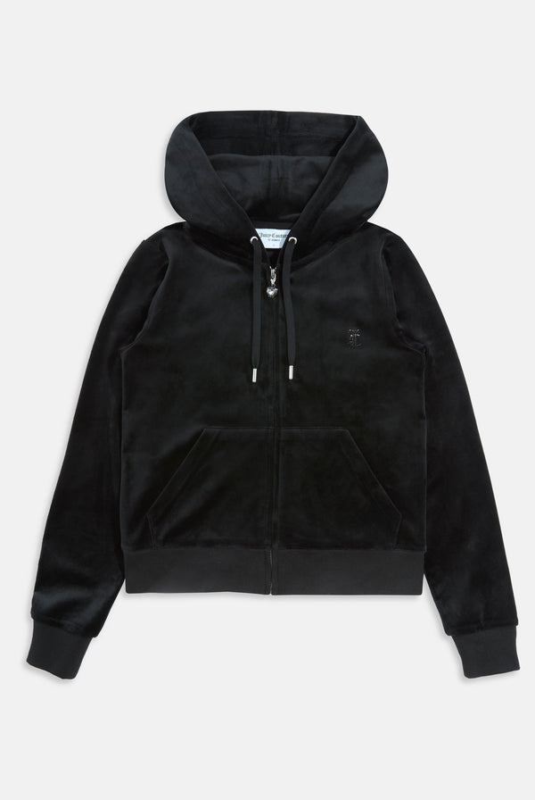 BLACK JEWELLED CLASSIC VELOUR ROBERTSON HOODIE