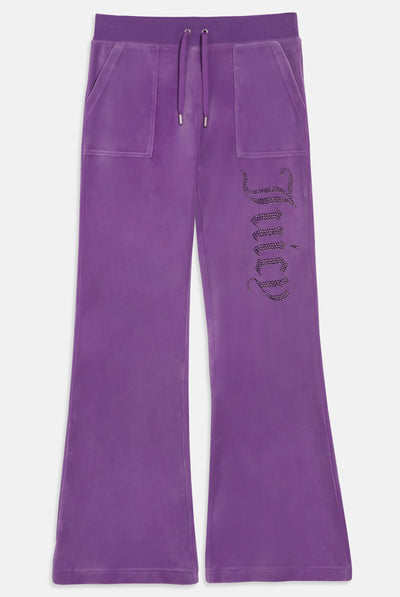 CHIVE BLOSSOM LOW RISE JEWELLED CLASSIC VELOUR TRACK PANT