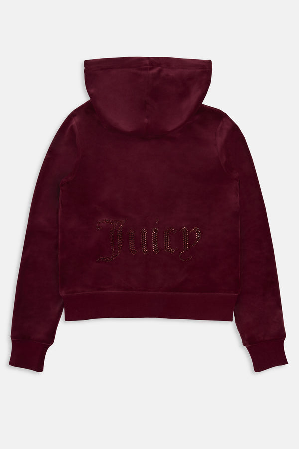 TAWNY PORT JEWELLED CLASSIC VELOUR ROBERTSON HOODIE