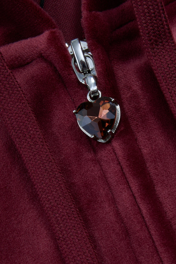 TAWNY PORT JEWELLED CLASSIC VELOUR ROBERTSON HOODIE