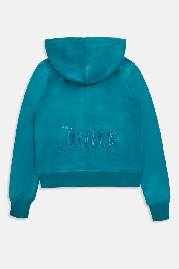 BISQUEY BLUE JEWELLED CLASSIC VELOUR ROBERTSON HOODIE