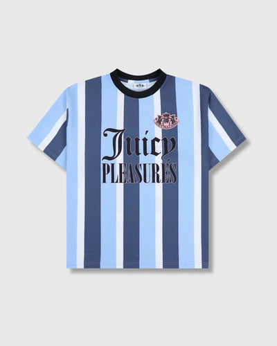 'Juicy by PLEASURES' BLUE STRIPED SPORT T-SHIRT