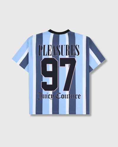 'Juicy by PLEASURES' BLUE STRIPED SPORT T-SHIRT