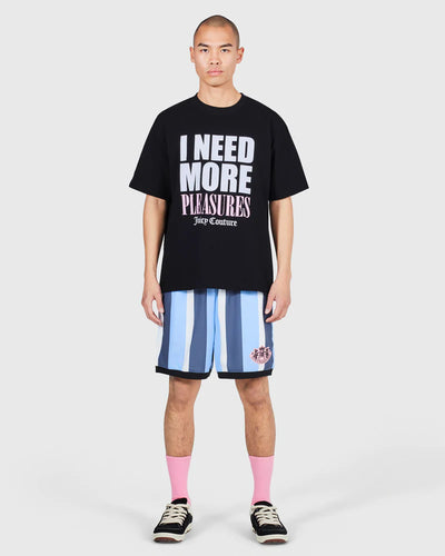 'Juicy by PLEASURES' BLACK SLOGAN T-SHIRT