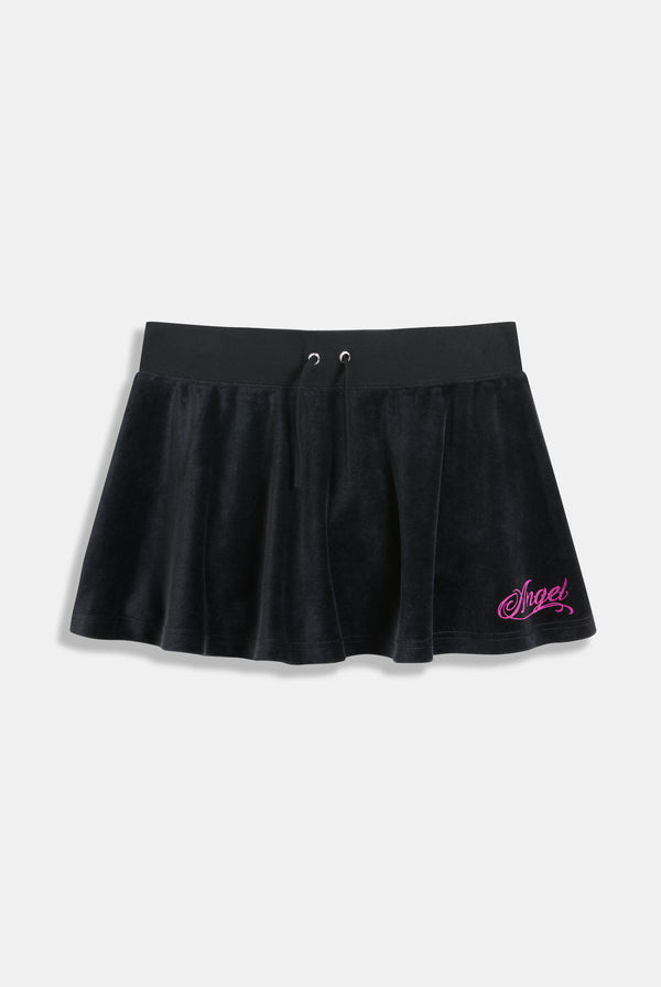 BLACK JUICY ANGEL COTTON VELOUR SKIRT