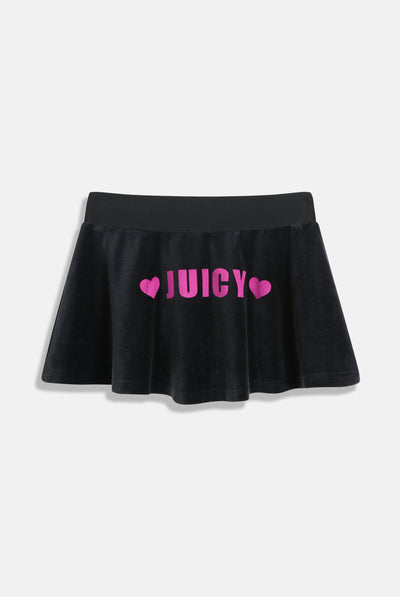 BLACK JUICY ANGEL COTTON VELOUR SKIRT