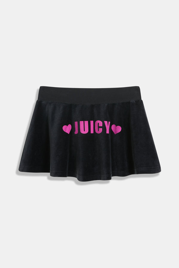 BLACK JUICY ANGEL COTTON VELOUR SKIRT