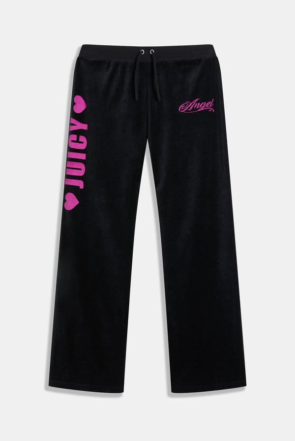 BLACK JUICY ANGEL OG STRAIGHT LOW RISE PANT