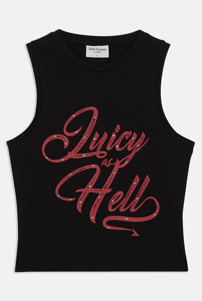 BLACK JUICY AS HELL FITTED TANK TOP