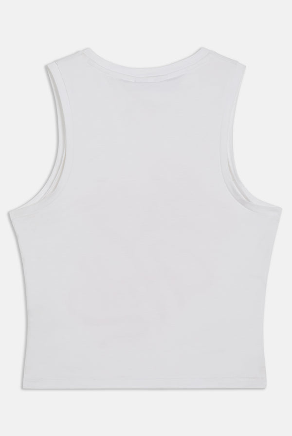 WHITE JUICY AS HELL FITTED TANK TOP