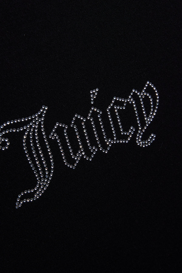 BLACK RAGLAN DIAMANTE BABY TEE