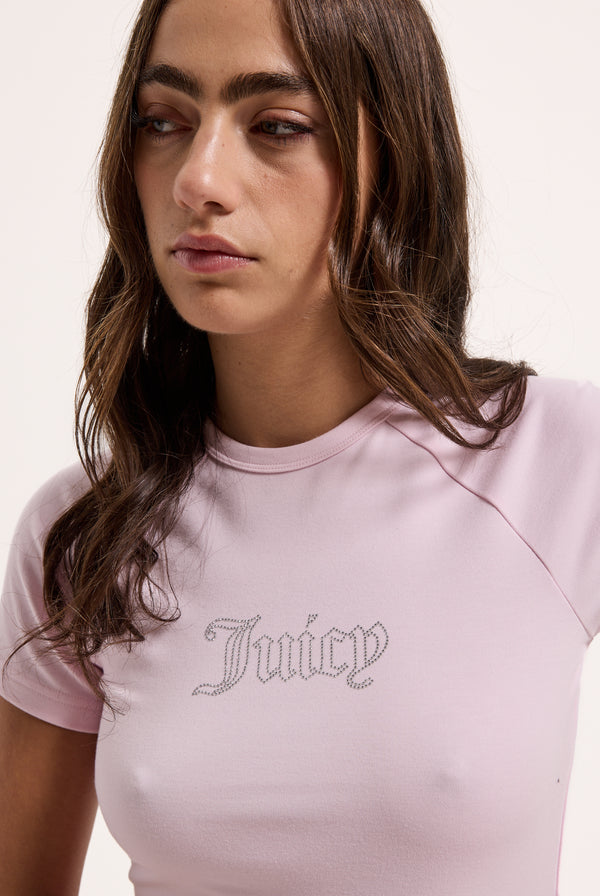 CHERRY BLOSSOM RAGLAN DIAMANTE BABY TEE