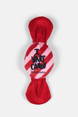 Displays the Red/Pink 'Juicy' branded Candy Pet Toy