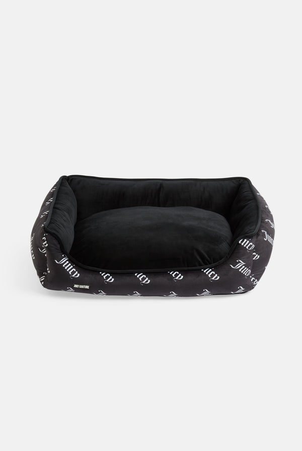 BLACK MEDIUM JUICY  ALL OVER LOGO PET BED