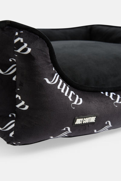BLACK MEDIUM JUICY  ALL OVER LOGO PET BED