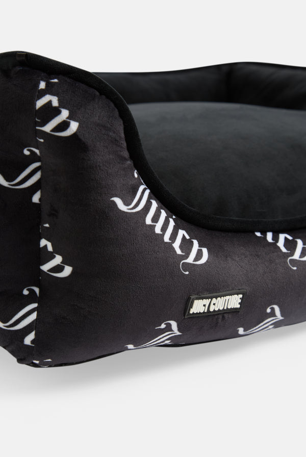 BLACK MEDIUM JUICY  ALL OVER LOGO PET BED