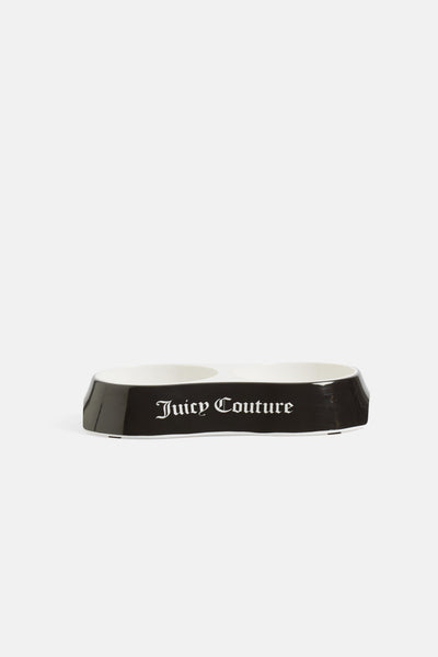 BLACK JUICY LOGO DOUBLE PET BOWL