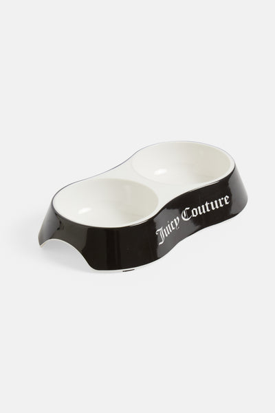 BLACK JUICY LOGO DOUBLE PET BOWL
