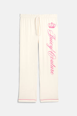 Displays the Marshmallow 'Juicy' branded Crown Shirt Pyjama Set