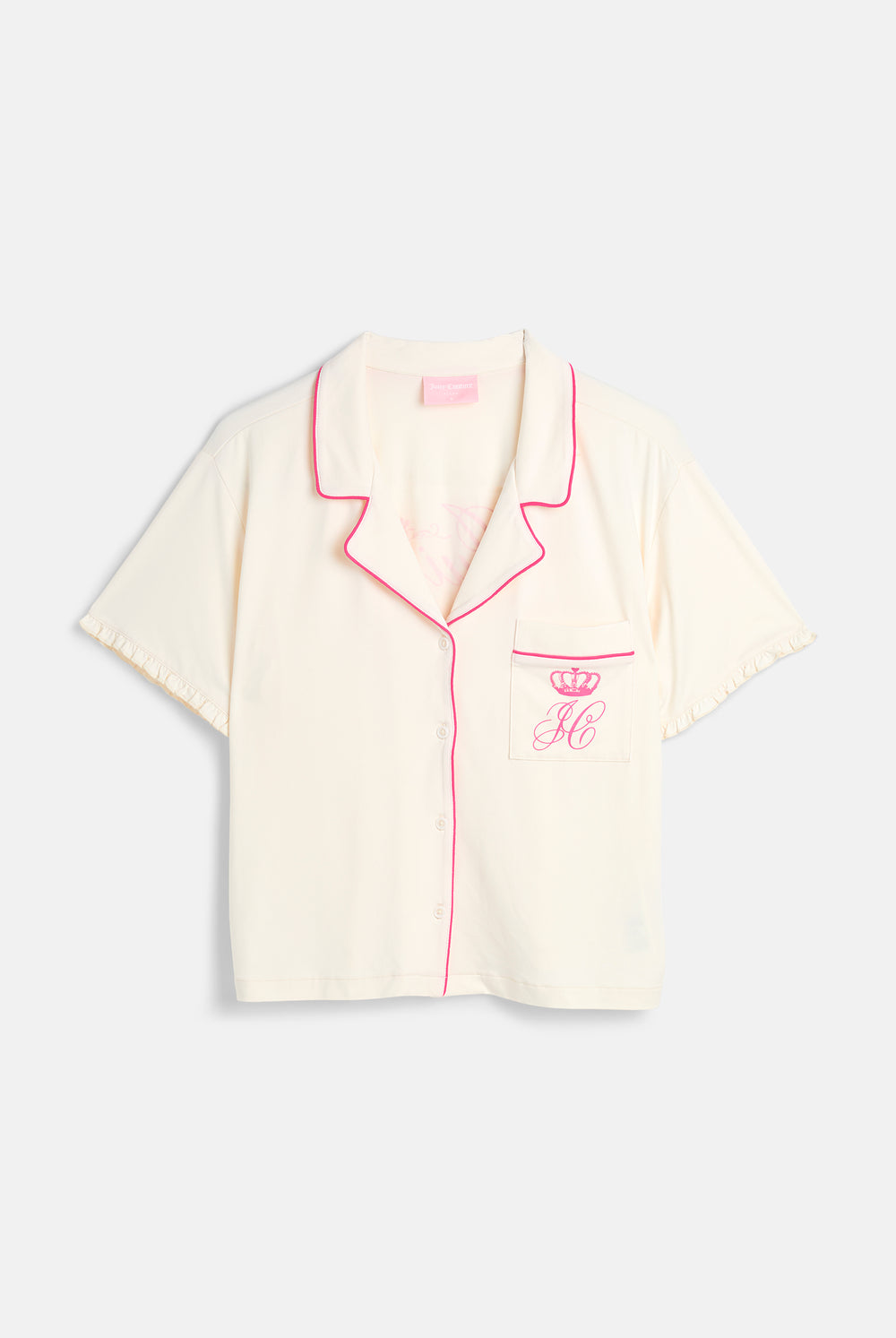 Displays the Marshmallow 'Juicy' branded Crown Shirt Pyjama Set