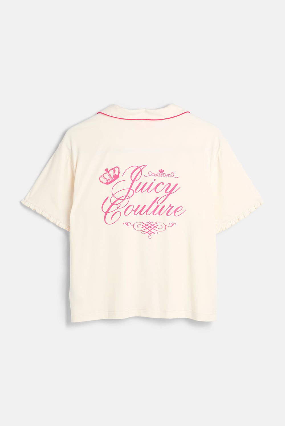 Displays the Marshmallow 'Juicy' branded Crown Shirt Pyjama Set